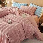 High-quality bedding set made of rabbit fur fleece