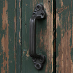 Cast iron door handle in vintage style