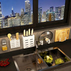 Aluminum wall shelf, drill-free, for kitchen
