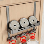 Aluminum door hook, double-layered, drill hole-free