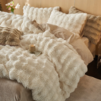 High-quality bedding set made of rabbit fur fleece