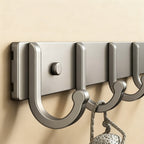 Aluminium coat hooks with adhesive fixation, 3–8 rows