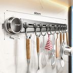 Wall-mounted shelf with hooks, 6–10 hooks