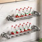 Extendable wall shelf for spices, no drilling
