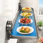 Wall-mounted kitchen shelf with suction cup, foldable