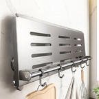 Wall-mounted kitchen shelf with suction cup, foldable