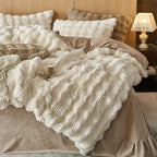 High-quality bedding set made of rabbit fur fleece