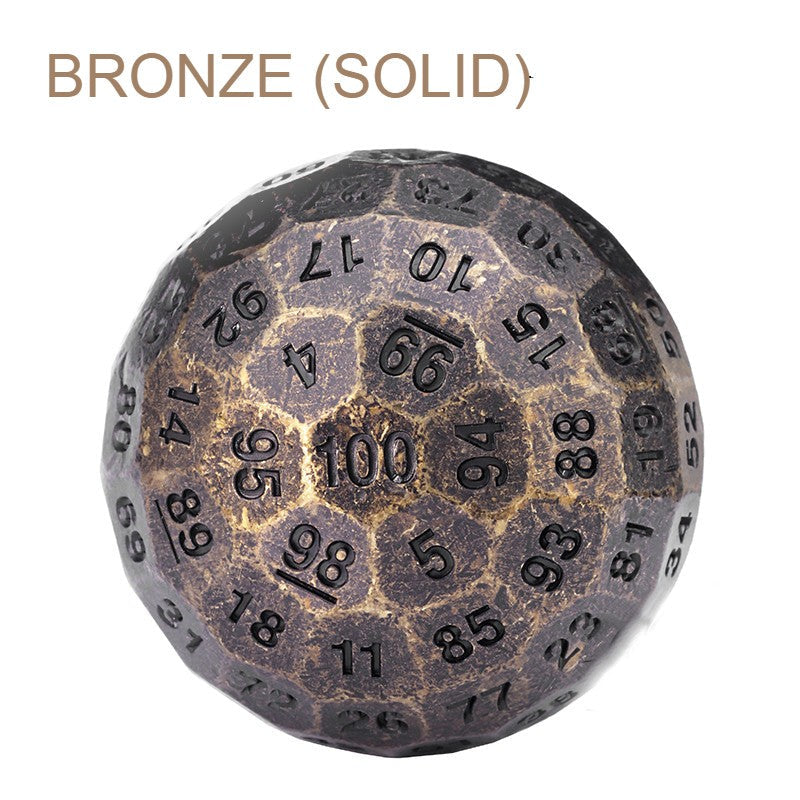 100 Sided Polyhedron Metal Dice with Numbering, Designed for Big Party & More Possibilities