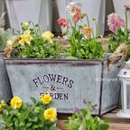 Zevolim| Decorative flower and garden container made of metal with hemp rope handles