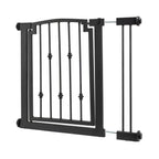 Emperor Rings Extra Wide Dog Gate w/ Door (59" - 86" W) Decorative Wrought Iron / Steel, Indoor Easy Pressure Mounted - 32" Tall
