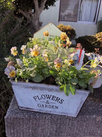 Zevolim| Decorative flower and garden container made of metal with hemp rope handles