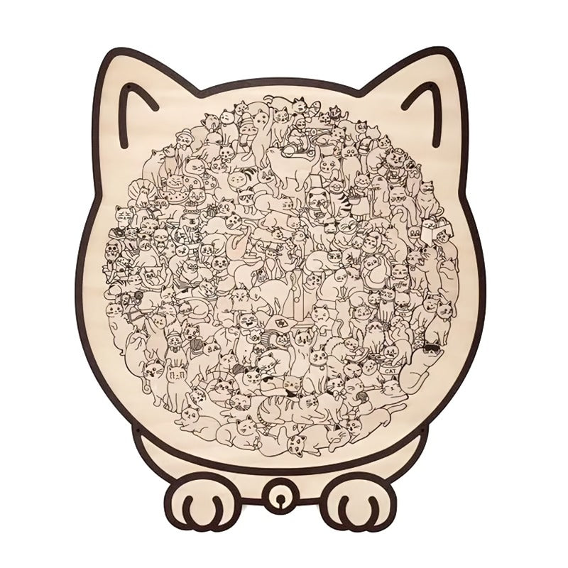 135-Piece Wooden Cat Puzzle