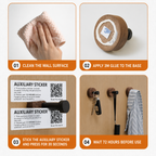 Natural Wood Hook Wall Organizer