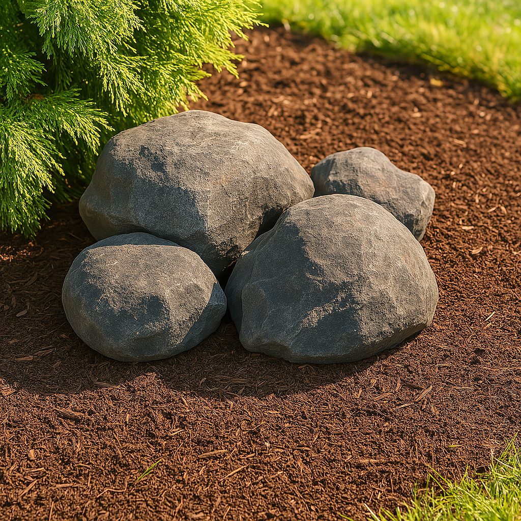 Graybear Faux Rock Set - Realistic, Artificial Landscape Boulders, Heavy Duty Fiberglass (4 pc / 7 pc Set)