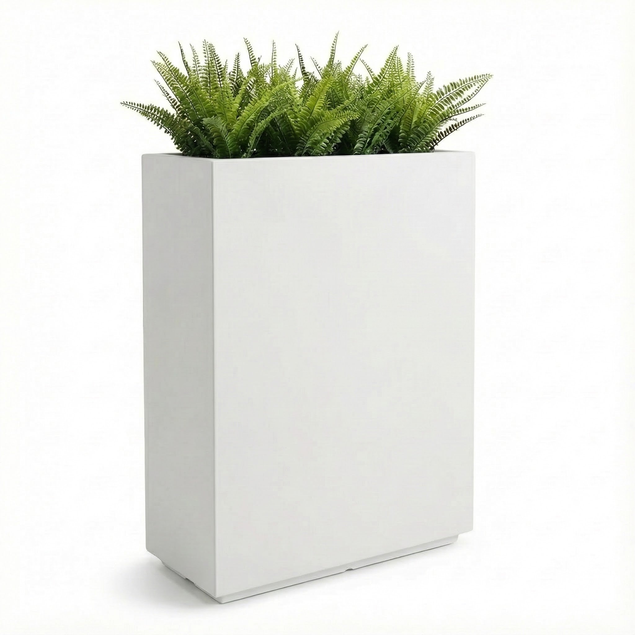 Hamilton 30" Tall Privacy Planter - Modern Steel-Reinforced Fiberglass Block - Indoor / Outdoor (23" L x 12" W x 30" H)