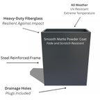 Hamilton 30" Tall Privacy Planter - Modern Steel-Reinforced Fiberglass Block - Indoor / Outdoor (23" L x 12" W x 30" H)