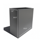 Hamilton 30" Tall Privacy Planter - Modern Steel-Reinforced Fiberglass Block - Indoor / Outdoor (23" L x 12" W x 30" H)