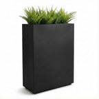 Hamilton 30" Tall Privacy Planter - Modern Steel-Reinforced Fiberglass Block - Indoor / Outdoor (23" L x 12" W x 30" H)