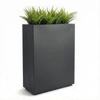 Hamilton 30" Tall Privacy Planter - Modern Steel-Reinforced Fiberglass Block - Indoor / Outdoor (23" L x 12" W x 30" H)