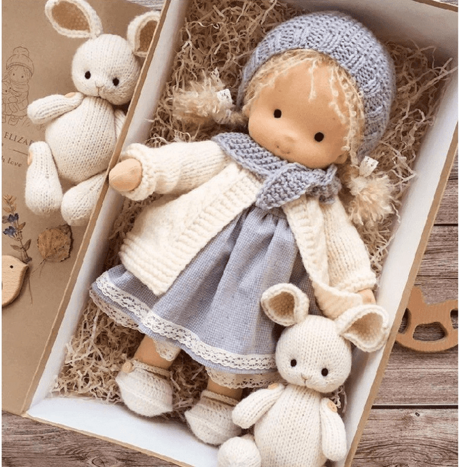 Zevolim Poppi | Handcrafted Waldorf Cuddle Doll | Soft, Organic & Non-Toxic