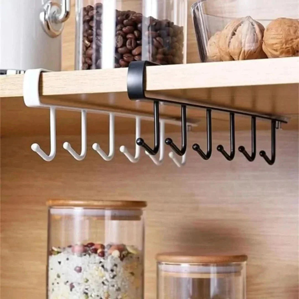 Under Cabinet Hanging Rack – Space-Saving Kitchen Organizer