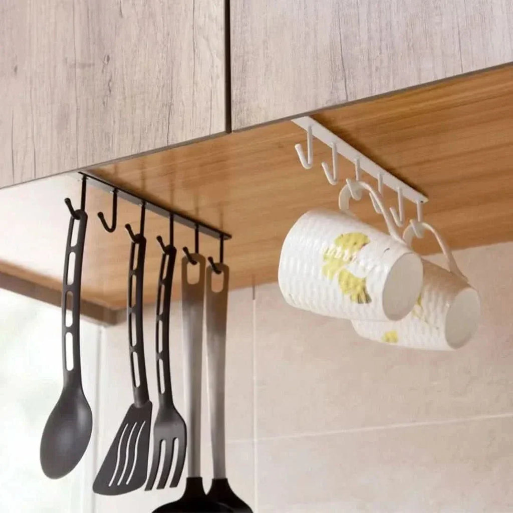 Under Cabinet Hanging Rack – Space-Saving Kitchen Organizer