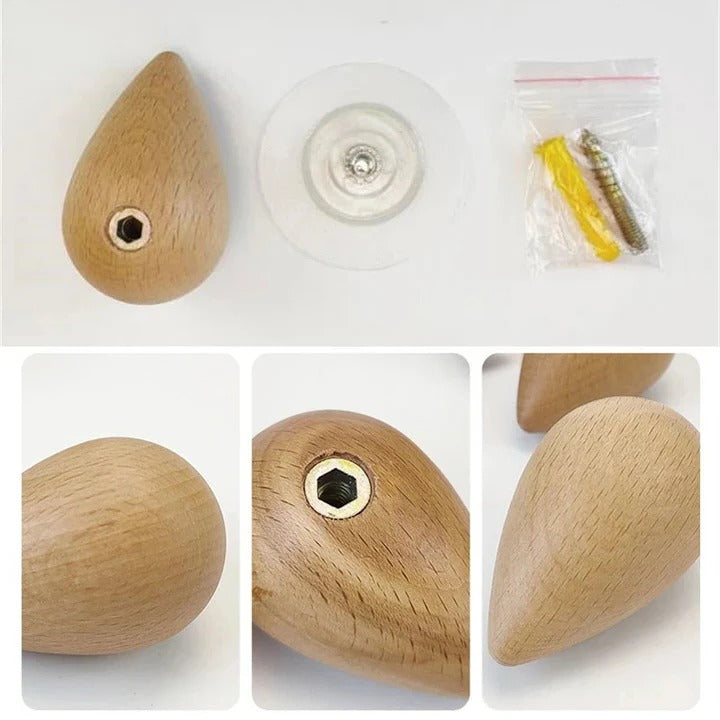 Beech Wood Water Drop Wall Coat Holder