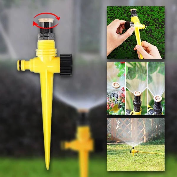 Zevolim| 360° Garden Sprinkler, Water-Saving with Adjustable Spray Patterns