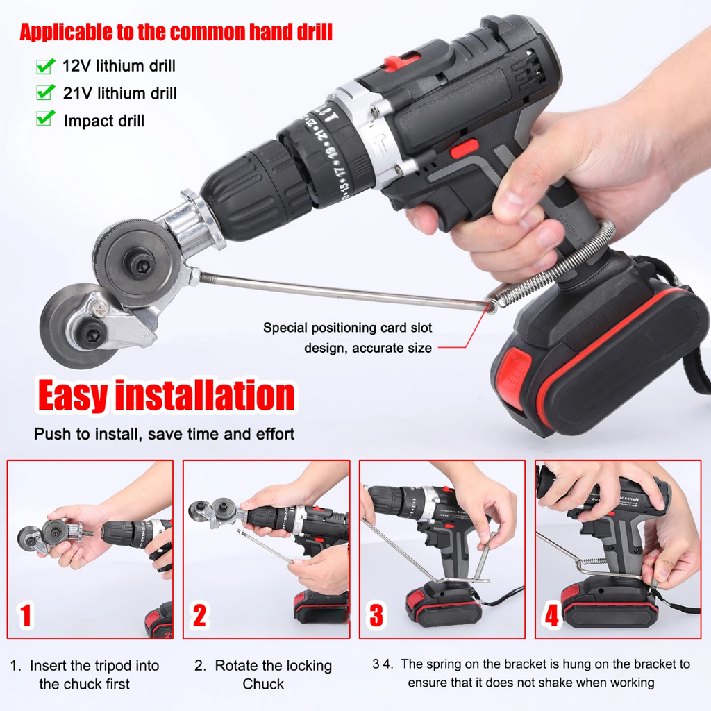 Zevolim | Heavy-Duty Metal Cutting Adapter for Drill