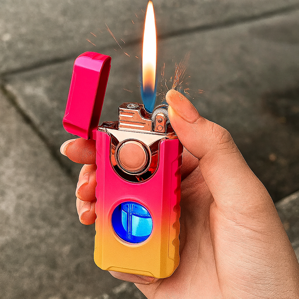 Dual-Fire Metal Windproof Lighter