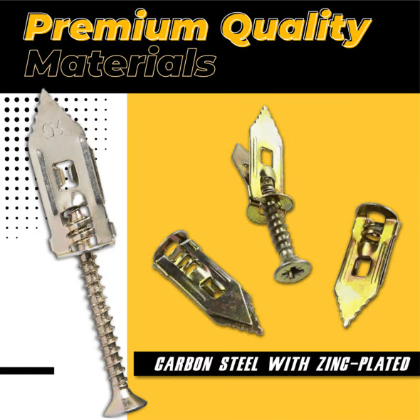 Drywall Anchor Screws | No-Drill Expansion Lock | Heavy-Duty Steel | Holds up to 66 lbs