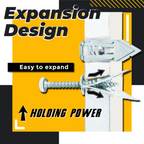 Drywall Anchor Screws | No-Drill Expansion Lock | Heavy-Duty Steel | Holds up to 66 lbs