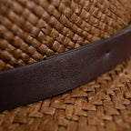 Modern Minimalist Straw Fedora Hat – Coffee | Zevolim