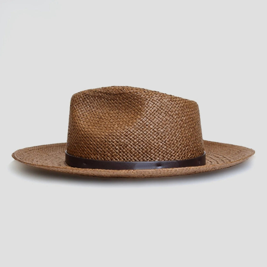 Modern Minimalist Straw Fedora Hat – Coffee | Zevolim