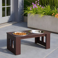 Juniper Outdoor Dog Diner - Modern Architectural Weatherproof Elevated Dog Feeder (7" Tall)