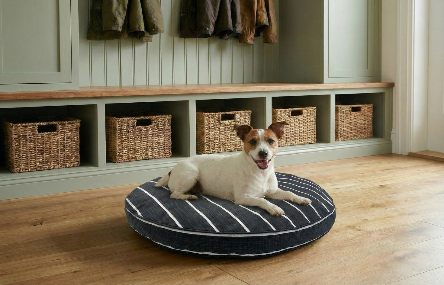 Khush Circle Bed - Modern, Upholstery Grade Dog Bed. Washable. Small 25", Large 44"" Round