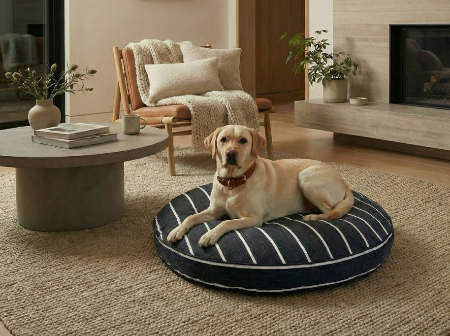 Khush Circle Bed - Modern, Upholstery Grade Dog Bed. Washable. Small 25", Large 44"" Round