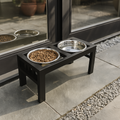 Libro Outdoor Double Diner - Heavy Weight Architectural Steel, Large Dog Elevated Feeder (11" / 15" / 18")