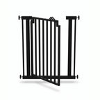 Libro 42" Extra Tall Steel Outdoor Dog Gate w/ Door (34.5" - 61.5" Extra Wide) Modern Deck Gate -Easy Pressure Mounted (No Drill)