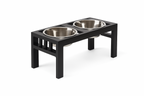 Libro Outdoor Double Diner - Heavy Weight Architectural Steel, Large Dog Elevated Feeder (11" / 15" / 18")