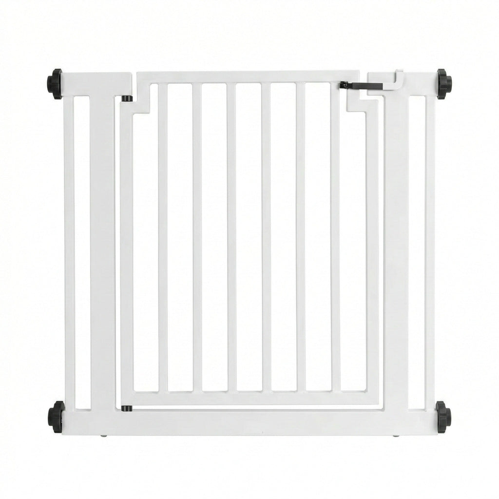 Libro Steel Outdoor Dog Gate w/ Door (28.5" - 61.5" Extra Wide) Modern 32" Tall Deck Gate, Easy Pressure Mounted (No Drill)