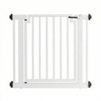 Libro Steel Outdoor Dog Gate w/ Door (28.5" - 61.5" Extra Wide) Modern 32" Tall Deck Gate, Easy Pressure Mounted (No Drill)