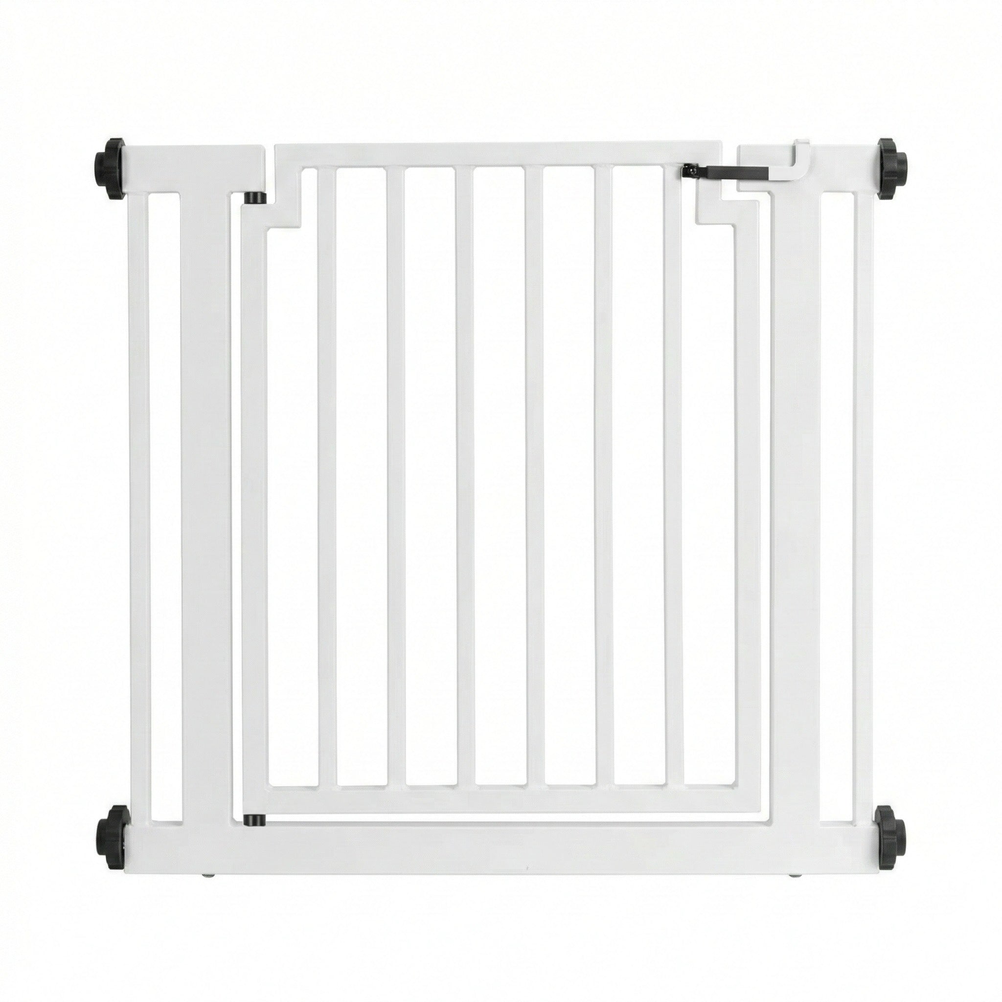 Libro Steel Outdoor Dog Gate w/ Door (28.5" - 61.5" Extra Wide) Modern 32" Tall Deck Gate, Easy Pressure Mounted (No Drill)