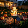 Lighted Vintage Patchwork Ghost Solar Garden Light for Halloween