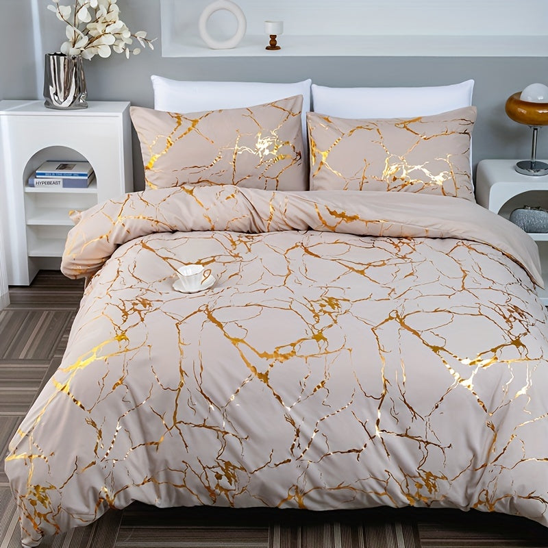 Zevolim| Marble Print Luxury Duvet Cover Set