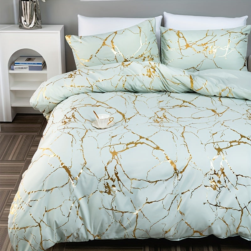 Zevolim| Marble Print Luxury Duvet Cover Set