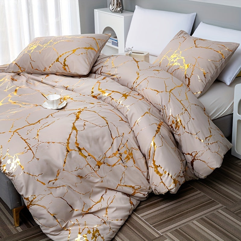 Zevolim| Marble Print Luxury Duvet Cover Set