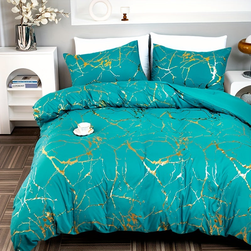 Zevolim| Marble Print Luxury Duvet Cover Set