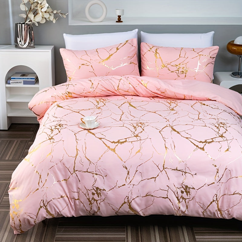 Zevolim| Marble Print Luxury Duvet Cover Set