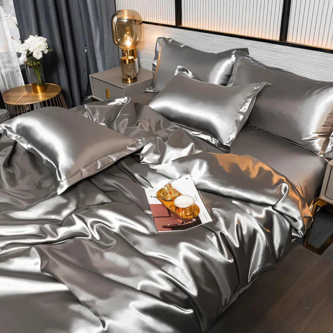 Zevolim| Silk Satin Duvet Cover Bedding Set